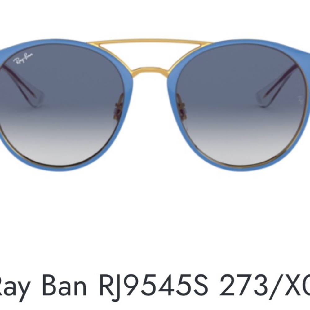 Ray-Ban Sunglasses with Blue Frame and Gold Details. - Picture 2 of 8